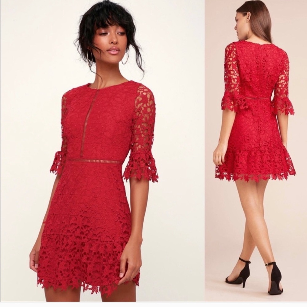 BB Dakota Red Lace Dress